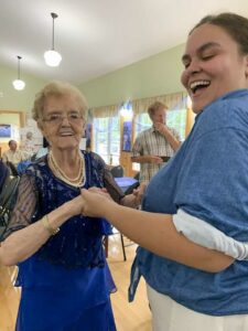 Rose McIntosh dances with granddaughter Andrea.