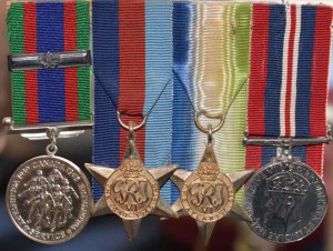 The service medals awarded to Bud McConnell for his wartime efforts.