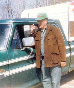 Chief Jim McGregor on his CB radio in 1978.