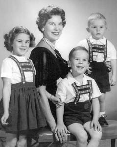 Phyllis with Anne, Grant and Jib in Little Current in 1961.