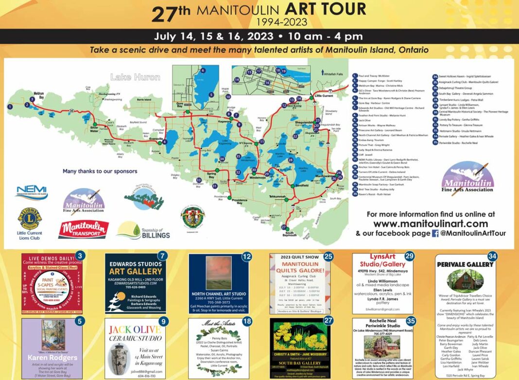 Manitoulin Art Tour 2023.