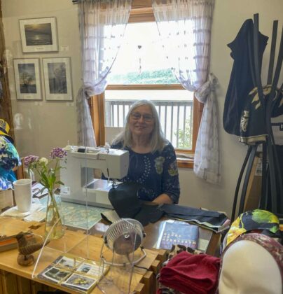 Anna Barnett, in photo, featured her and husband Peter’s up-cycled creations at Northern Creative Studio Gallery.