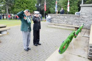 Korean war veteran Red Butler lays a wreath on behalf of Korean War veterans.