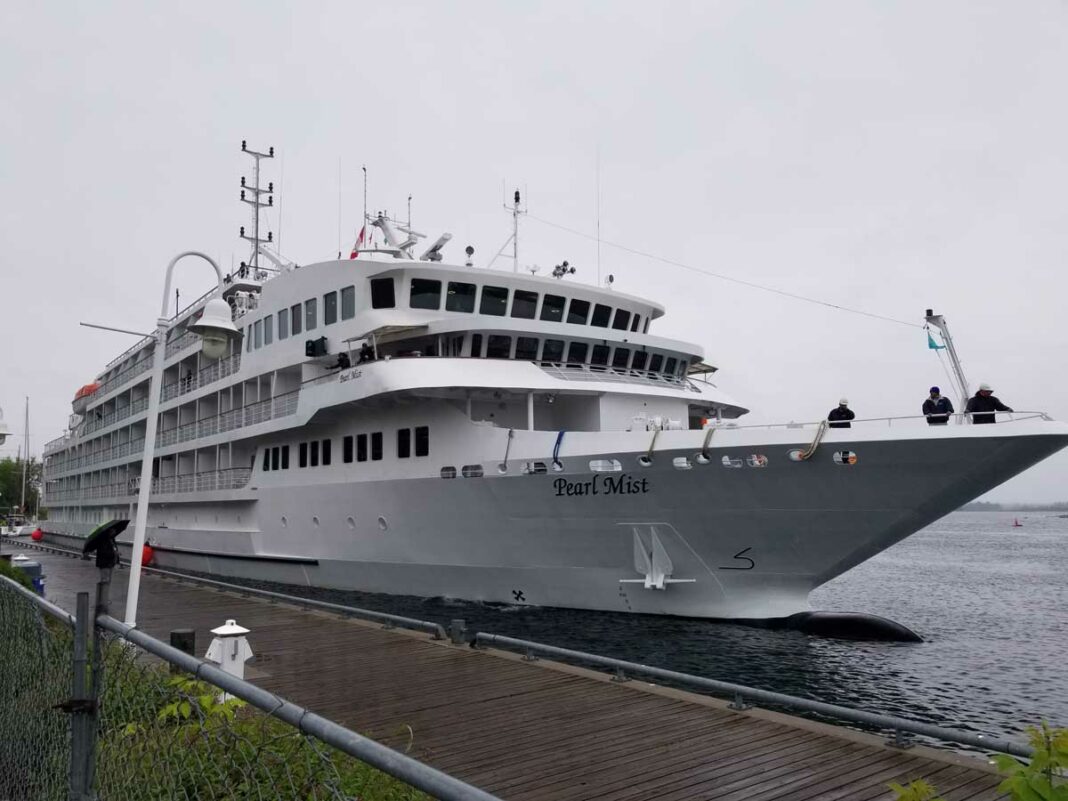 The first cruise ship of 2023 to the Port of Little Current. photo by Michael Erskine