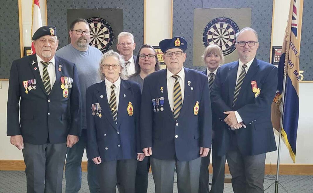 The Royal Canadian Legion Branch 514 in Gore Bay held its annual executive election for 2023-2024. In photo left is Sergeant at Arms Jim Kiviaho, first vice-president Trevor Wright, president Marilyn Clarke, treasurer Leigh Major, second vice-president Beverly Wright, immediate past president Jim Woods, secretary Annie Porter and third vice-president Michael Lalonde.