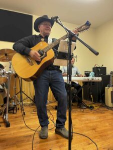 George Williamson performs ‘Rose Coloured Glasses’ at the Sheguiandah Seniors’ Hall during a recent celebratory concert in his name. photo by Alicia McCutcheon