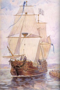 An image of a 16th century barque of the type Le Griffon was apparently modelled after.