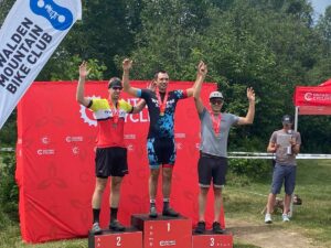 “Humble tank” Alex Anstice tops the Walden Mountain Bike Men’s Master Sport podium.