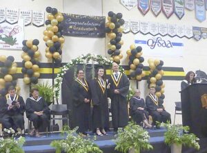 Katie Chapman receiving her diploma.