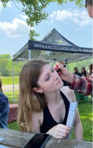 Students getting their faces painted on Student Appreciation Day.