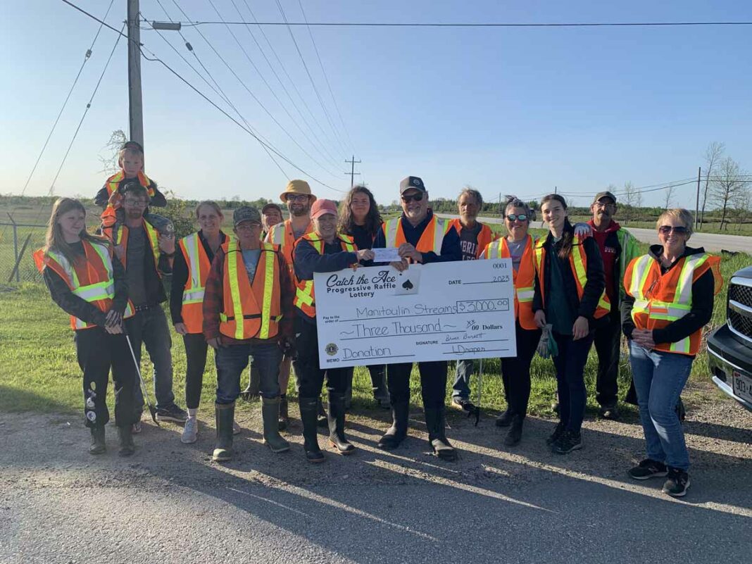 Lions Club’s Catch the Ace donated $3,000 to Manitoulin Streams.