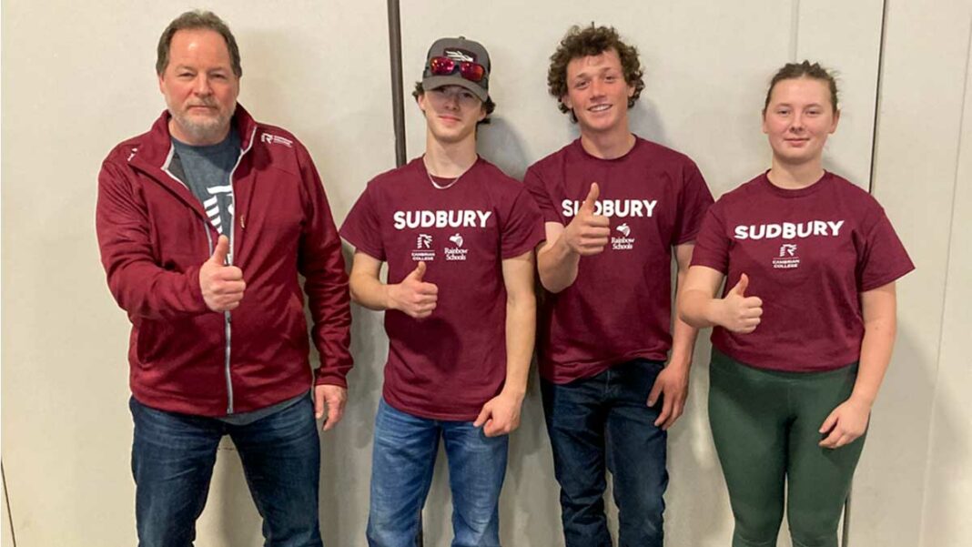 Manitoulin Secondary School Skills and technology team. Pictured left to right: Stephen Robinson, Corbin Best, Kowan Orford and Mckenna Barnes.