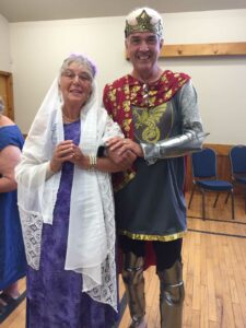 Mary Buie is in costume with King Herod (Ian Anderson) during a Journey to Bethlehem performance. One of her countless volunteer efforts. Ms. Buie was the inaugral recipient of the Vivian Levensohn award, chosen by namesake Ms. Leveonsohn herself.