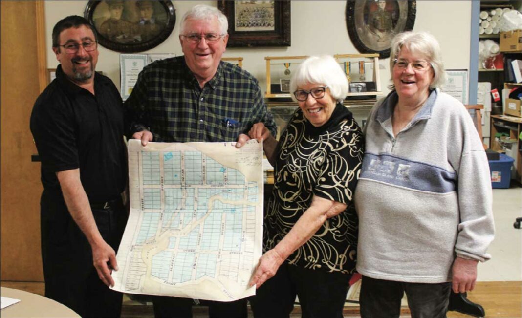 The Michael’s Bay Historical Society held its annual meeting last week. As part of the meeting the new executive was elected. In photo, from left, is president Ben Lentir, vice-president Ed Sagle, Jane Tilston and Eleanor Lentir. photo by Tom Sasvari