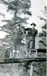 Bid and his dad at Bakers in McGregor Bay circa 1930.