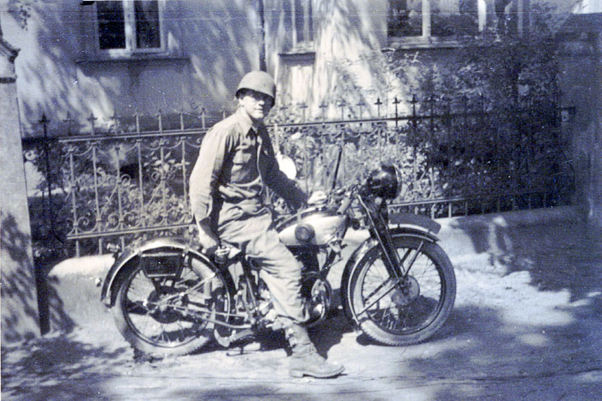 Blair circa 1945 as forward scout for th 516th Battalion from northern Germany to Bachnang, about 360 miles.