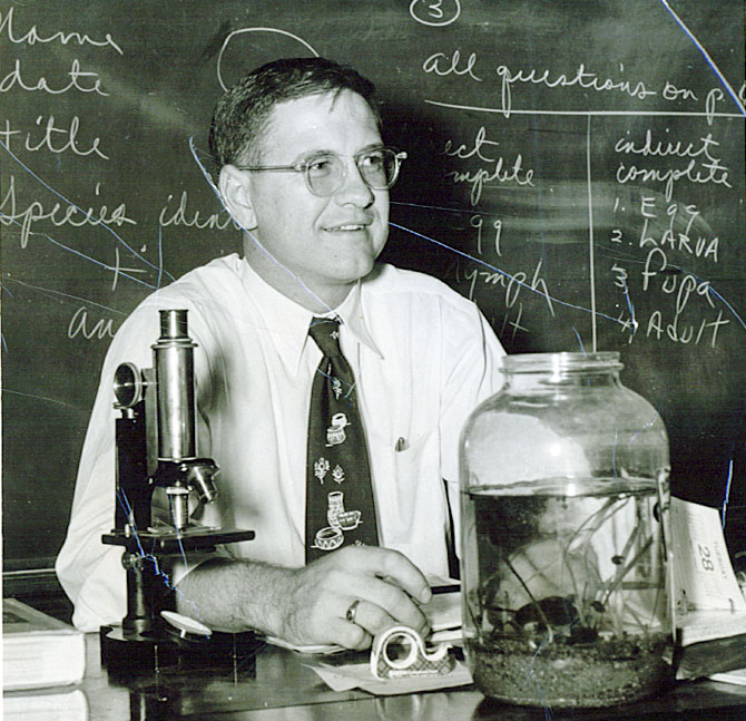 Blair in his senior biology lab in 1962.