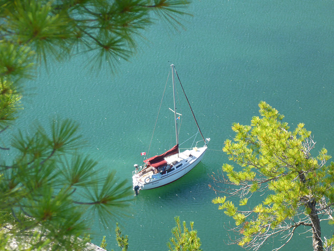 Stunning views abound in the sheltered waters of the North Channel providing a pristine environment for urban refugees.