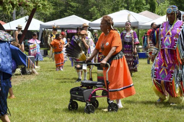 Never too old to powwow. This dancer wasn’t going to miss the opportunity to dance.