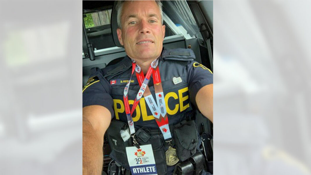 middle aged physically fit Ontario Provincial Police officer