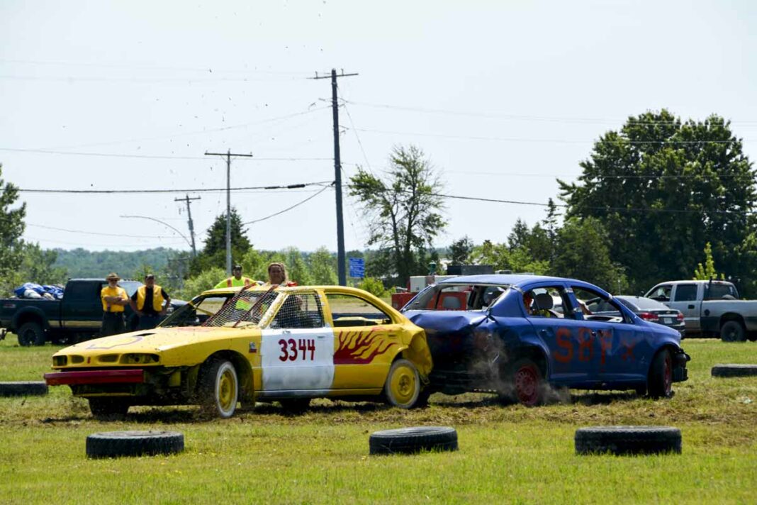 The Sunday smash-up derby is the signature event of Summerfest. Expositor file photo