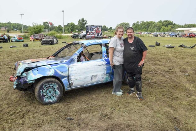 Don Turner won the smashup derby, ably supported by his partner Nicole.