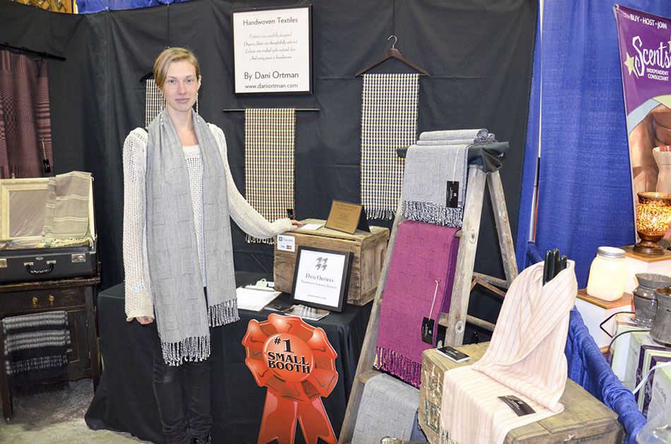 Small booth winner Dani Ortman's elegant handwoven scarves were a big hit with trade fair visitors and the judges too!