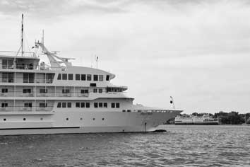 A two cruise ship day in the Port of Little Current last July. Little Current will see fewer ships this year, due in part to Canada Customs staffing shortages.