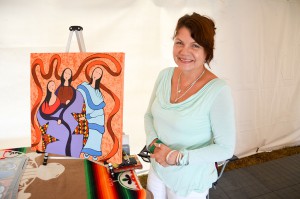 Artist Nikki Manitowabi organized a showcase of local artists at the powwow