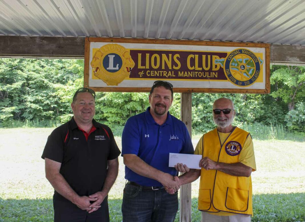 Adam Smith helped to provide a donation to the 2023 Central Manitoulin Lions Club Homecoming Weekend and Ribfest.