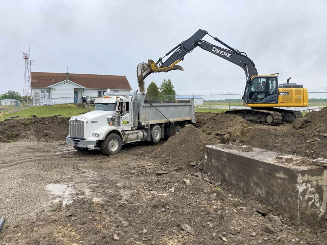 Work has now started on the major renovation project at the Gore Bay-Manitoulin Airport. Excavation work began last week and the foundation work is expected to begin this week.