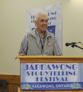 Ian Anderson of Kagawong was one of seven authors-storytellers that were featured at the annual Jabbawong Storytelling Festival, as part of ARTiNFuSiOn weekend. photo by Tom Sasvari