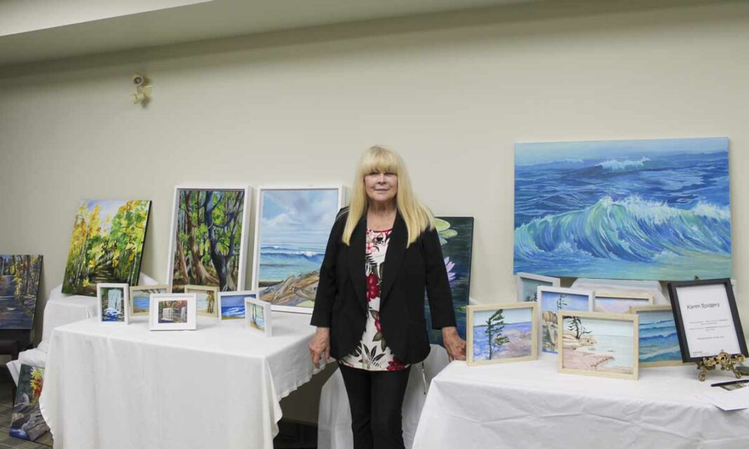 Gordon-Barrie Island artist Karen Rodgers displays some of her beautiful painting at The Inn at Gore Bay.