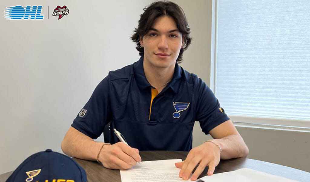 Michael Buchinger of Wiikwemkoong Unceded Territory has been signed to a three-year entry level contract with the St. Louis Blues of the National Hockey League. Mr. Buchinger, a defenceman is currently playing with the Guelph Storm of the Ontario Hockey League.