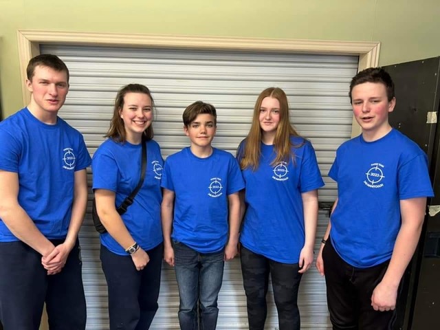 Members of the Manitoulin #348 Royal Canadian Sea Cadets Corps marksmanship team finished in first place in a zone competition held last Saturday in Sudbury. From left are team members team captain and Chief Petty Officer second class Rhys Allison, Chief Petty Officer second class Lydia Pennings, Leading Cadet Austin Flikweert, Master Cadet Elizabeth Hazlitt and Master Cadet Samuel Pennings.