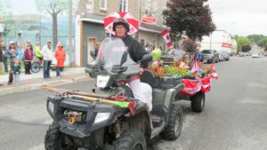 The Mary-Lea Buchan ‘the Flower Lady for the Town’ entry was judged as best entry-float in the Gore Bay Canada Day parade.