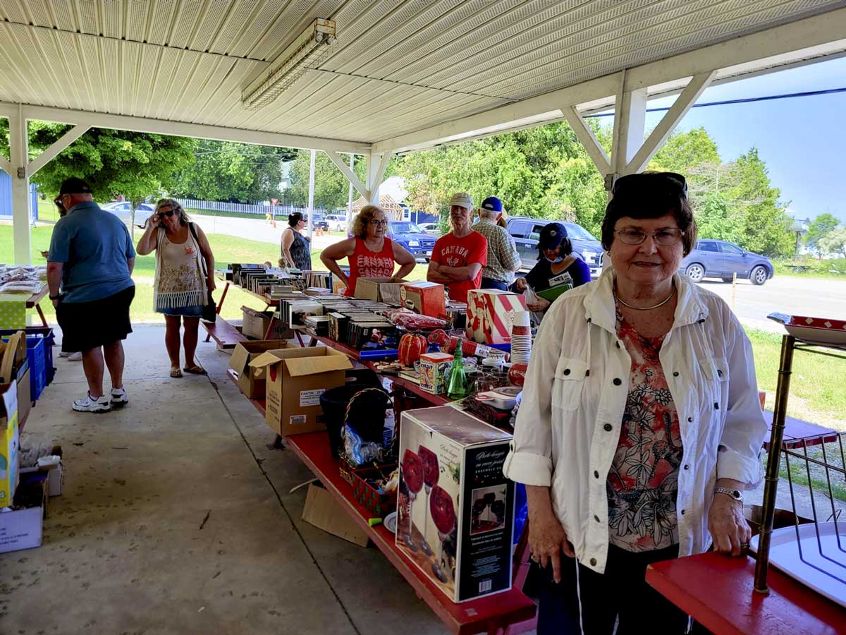 Organizer Dianne Fraser at the annual St. John’s Church barbecue, bake and yard sale in Kagawong.