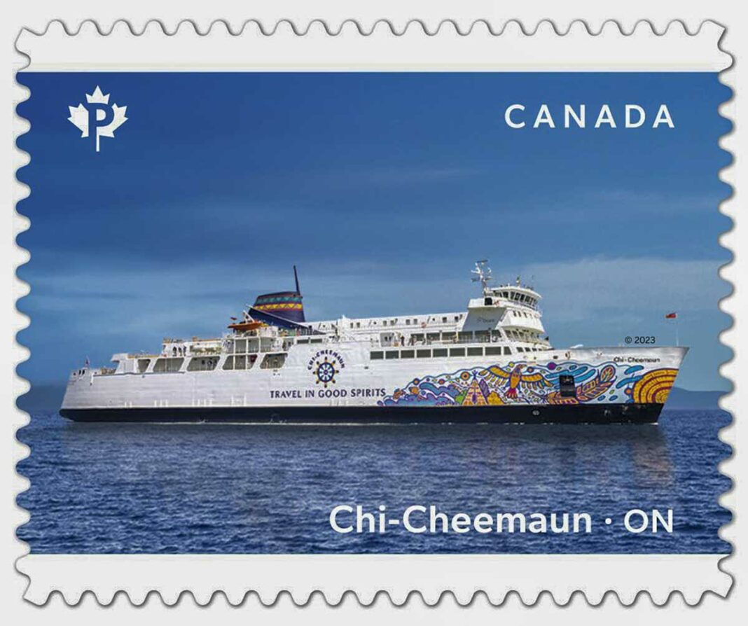 The new Canada Post stamp featuring the Chi-Cheemaun ferry.