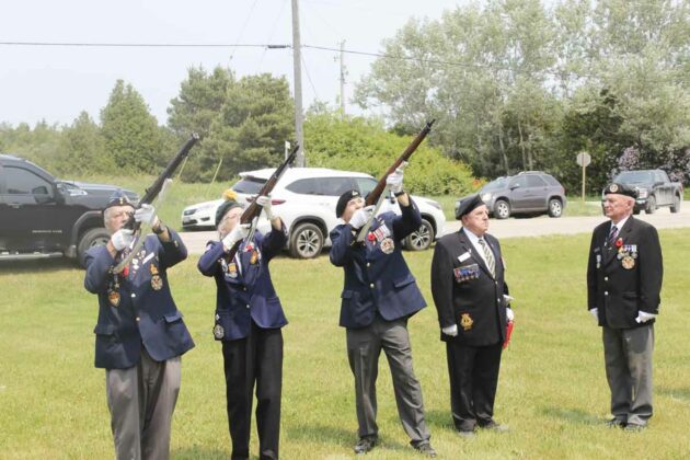 The Sergeant Charles A. Golden Rifle team delivers a salute to all CAF members.