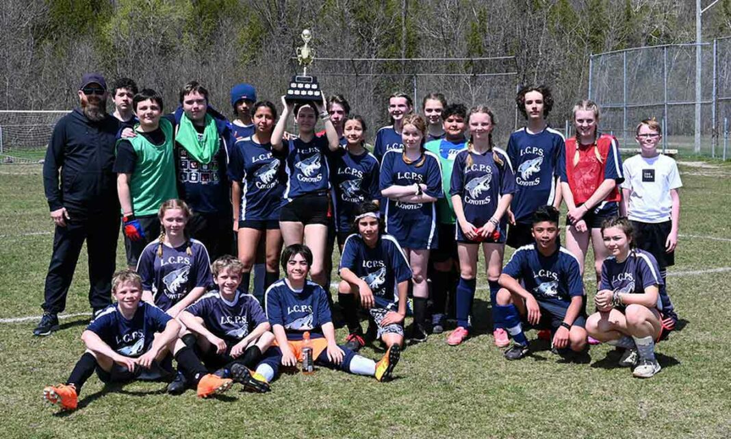 The Little Current Public School (LCPS) team #1 took first place at the annual Manitoulin elementary senior soccer tournament held May 10. The tournament was hosted by Wiikwemkoong Pontiac School.