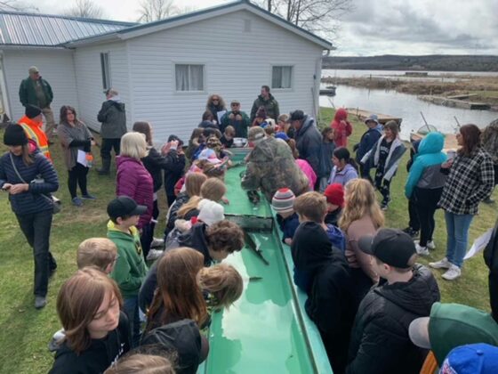 Each year since 2005, the club has held the Bass Lake Creek educational program visits for the students to not only education them about the importance of conservation and the intricacies of the walleye cycle and habitat, but provides the students with their very own fishing rod and reel to take home with them.