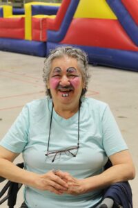 Cheryl Migwans had a big smile for everyone who passed her at the M’Chigeeng Family Fun days.