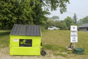 A number of bins can still be found on the waterfront in Gore Bay. photo by Tom Sasvari