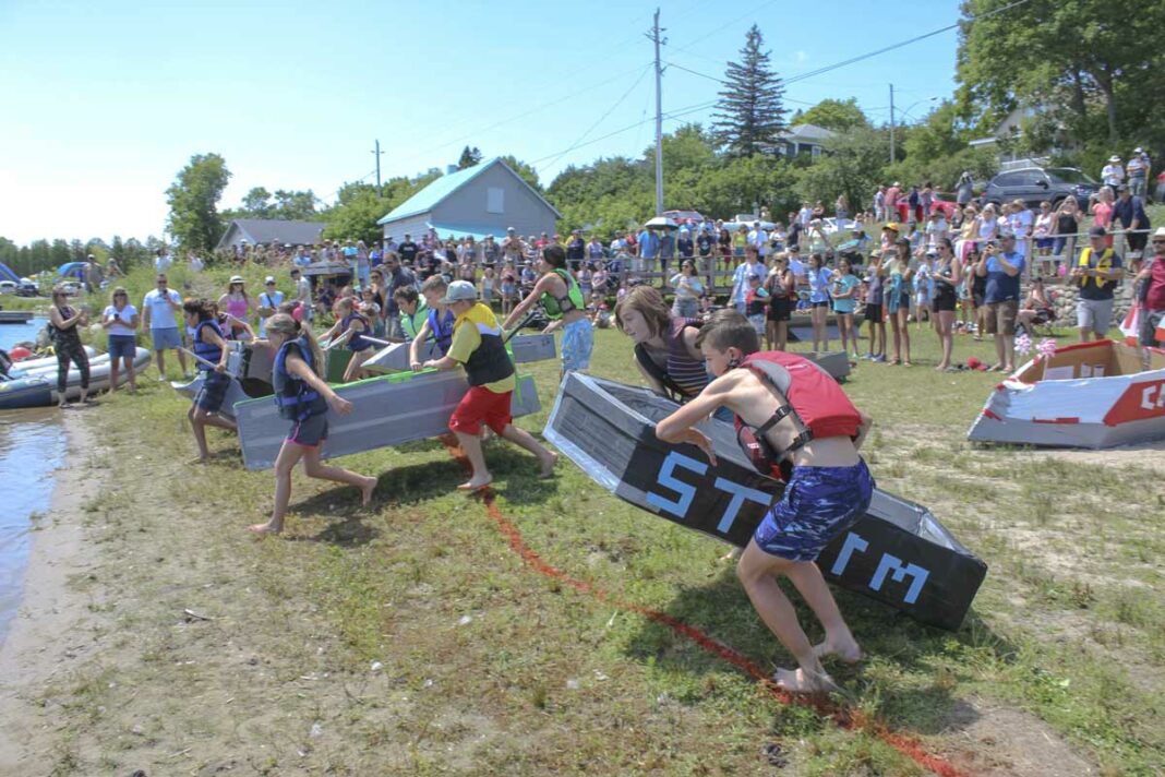 And away they go! The 10th annual carboard boat regatta was once again a huge attraction for both participants and onlookers.