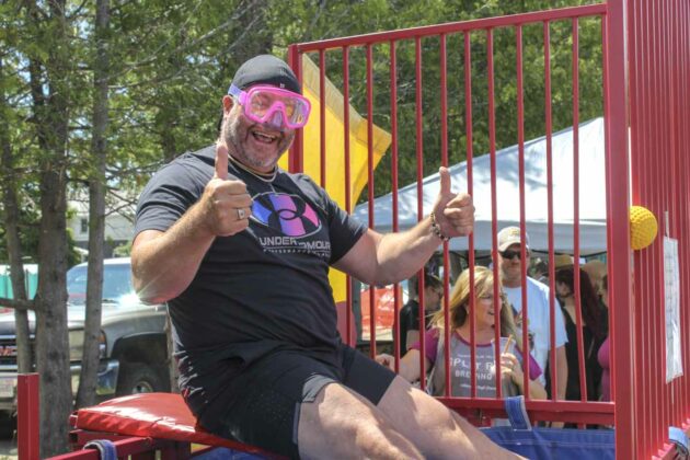 Algoma-Manitoulin Michael Mantha was one of several local celebrities to get soaked in the dunk tank.