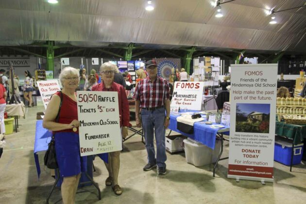 Janice McQuay, Jim and Joanne Smith of the Friends of Mindemoya Old School manned one of the 60 plus vendor booths at the Central Manitoulin Market.