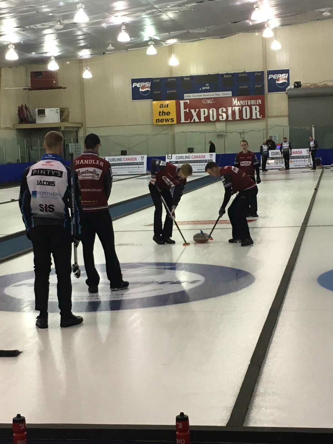 Semi-final action between the Brad Jacobs rink and the Jordan Chandler rink in the 2018 Northern Ontario men’s provincial curling championship. The Little Current Curling Club will be hosting both the 2024 Northern Ontario Curling Association men’s and women’s provincial championships in January.