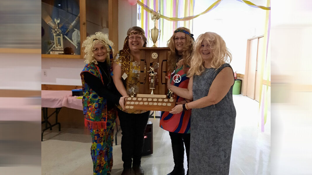 Taking first place in the annual Assiginack Curling Club ladies’ bonspiel was the rink skipped by Sandra Pennie, along with vice Connie Still, second Janice Bowerman and lead Lisa Hallaert.