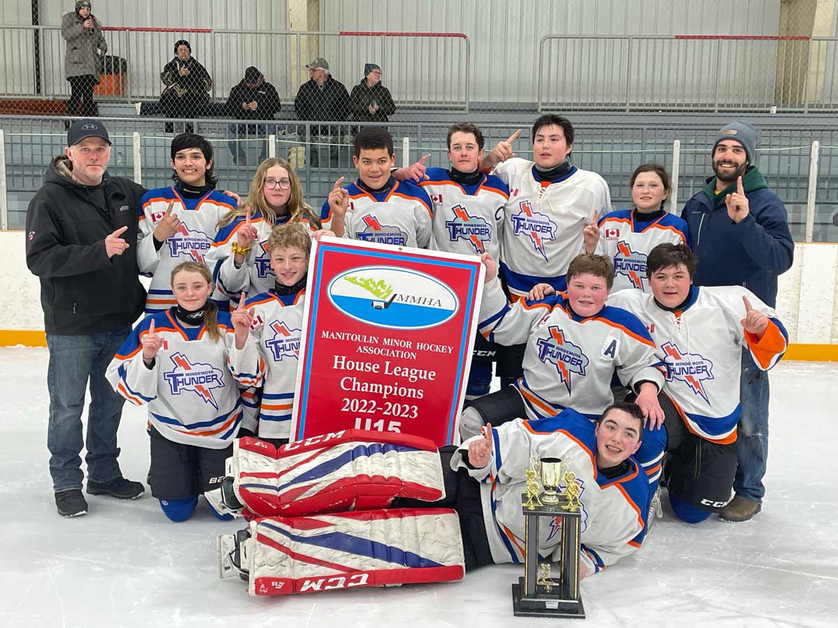 The Mindemoya Thunder won the Manitoulin Minor Hockey Association U15 A division championship.