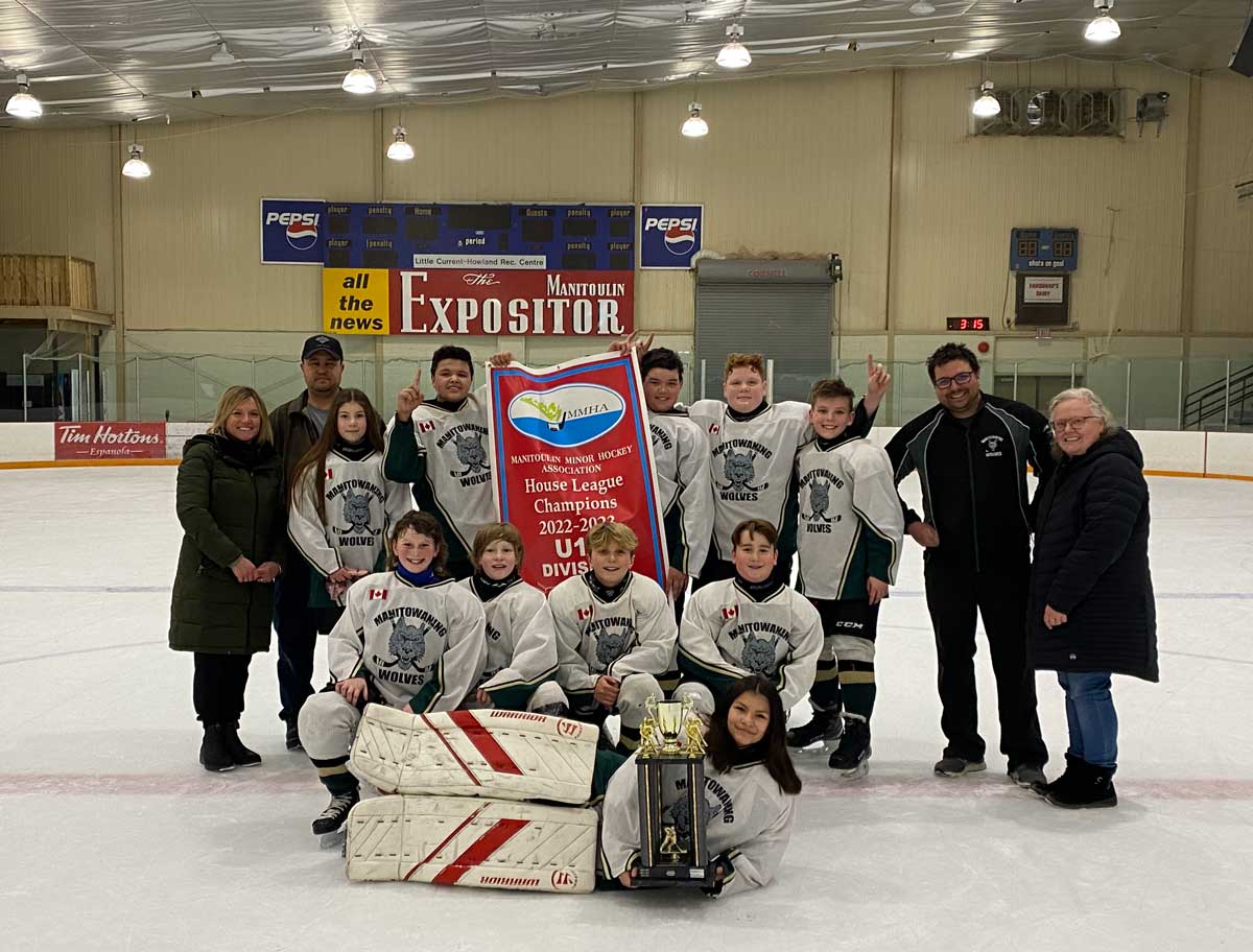 The Manitowaning Wolves won the U14 A division championship for the Manitoulin Minor Hockey Association.